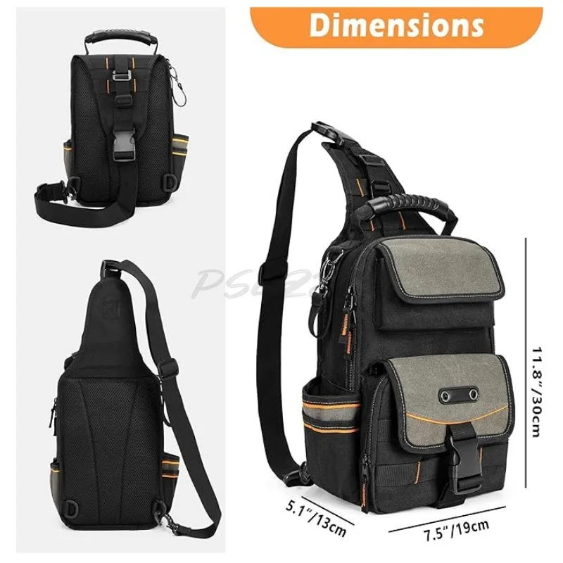 Electrician Maintenance Tool Bag with Zipper HVAC Tool Hand-held Portable Storage Bag