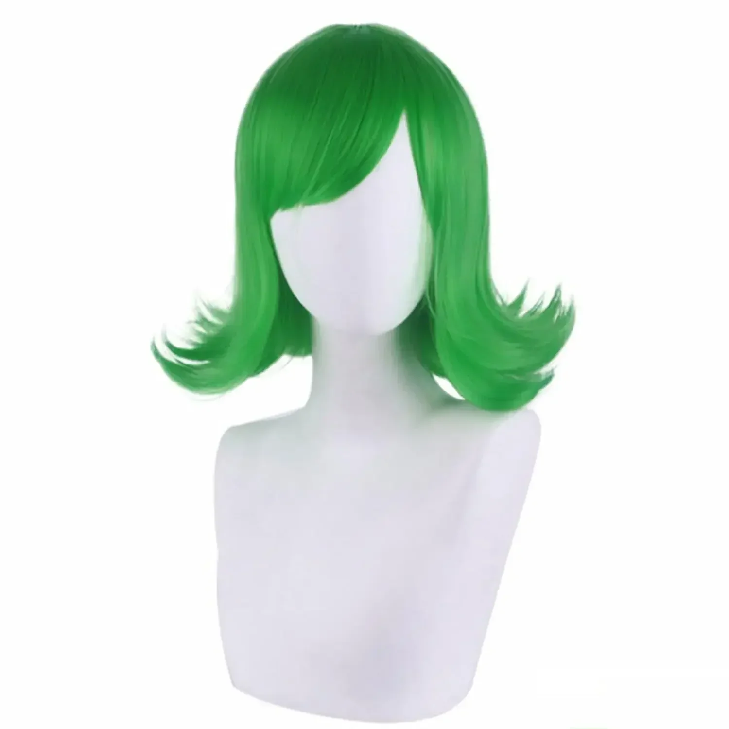 Peruka do cosplayu z filmu Wewnętrzki świat 2 - Obrzydzenie, zielona, krótka, kręcona, odporna na ciepło, syntetyczna peruka na Halloween.