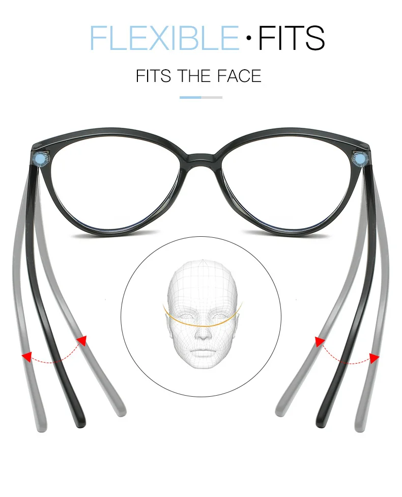 Blaulicht-Brille für Damen, 2023, flexibel, optisch, verschreibungspflichtig, Brillengestell, weibliche Computerbrille, Damen, UV400 – Detail 4