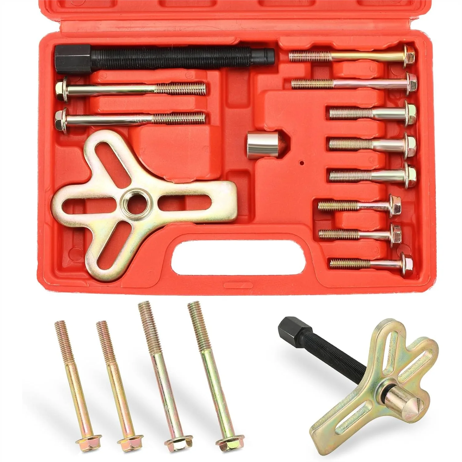 

Harmonic Balancer Puller Kit - 13PC Steering Wheel & Crankshaft Removal Set | Durable Professional Tool