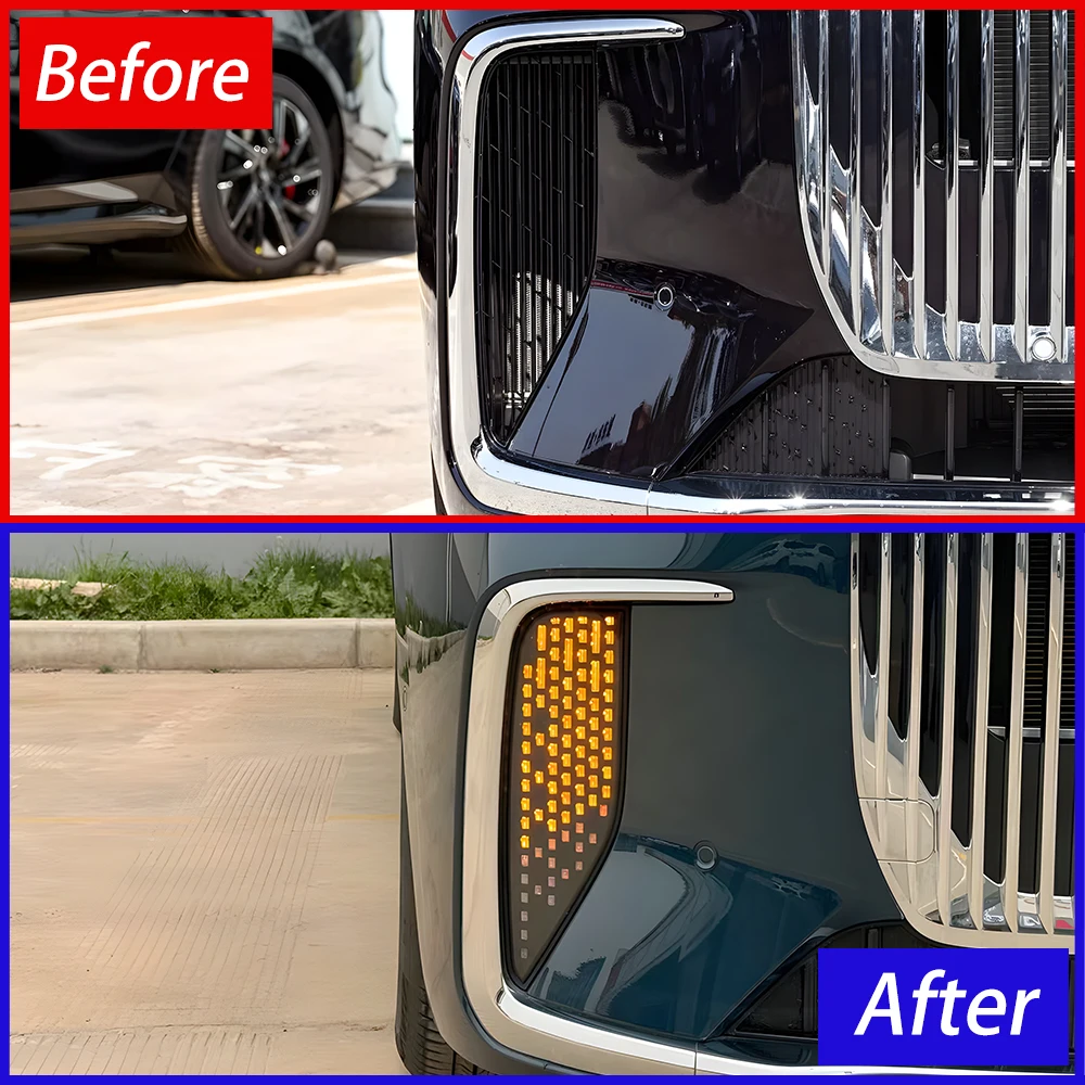 ل Voyah Dreampower 2024-2025 المصد الأمامي ترقية LED الديناميكي النهار تشغيل ضوء أضواء السيارة الجمعية أداة الملحقات