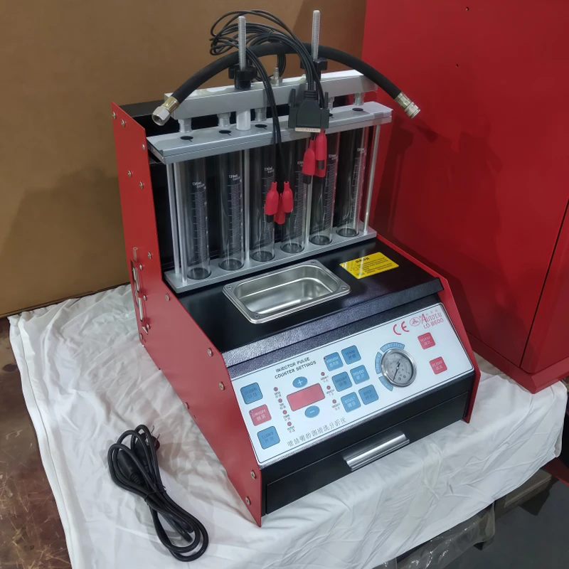 LD-B600 السيارات ستة اسطوانات كشف فوهة رذاذ الوقود وتنظيف آلة تنظيف فوهة رذاذ الوقود