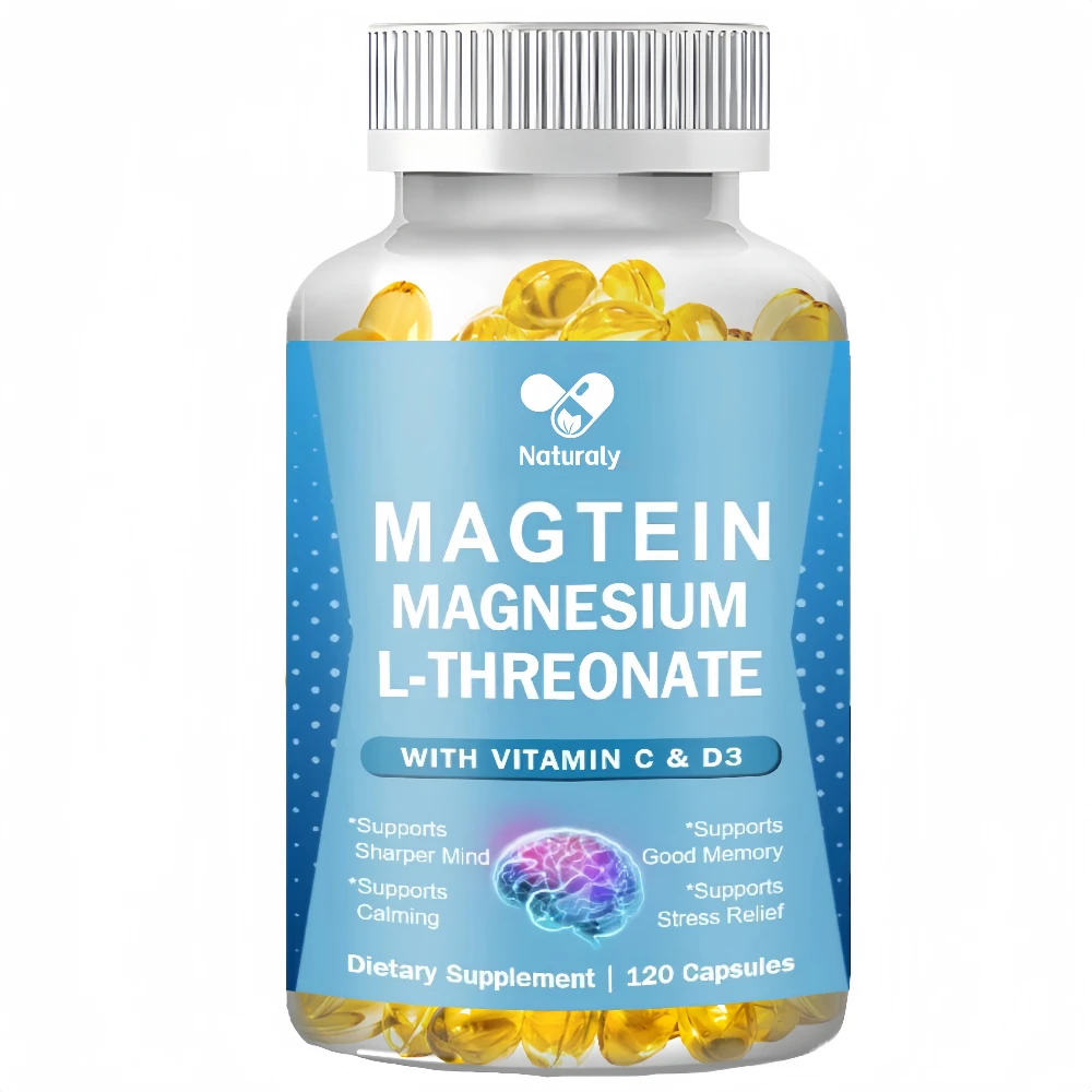 Magnesium L-Threonate (Magtein) - Boosts Brain Health, Memory & Focus, Sleep & Recovery, Reduces Fatigue 120 Capsules