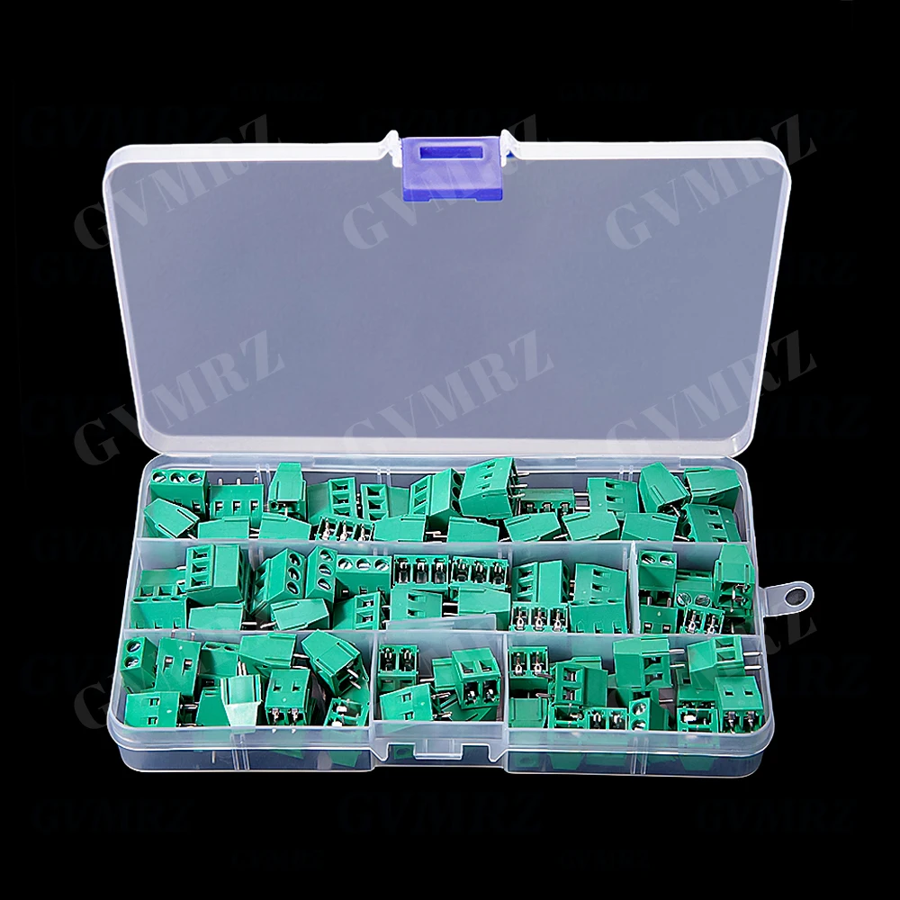 80PCS 2P 3P PCB Screw KF128-2 KF128-3 Terminal Block Connector KF128 Pitch 5.0MM 2P 3P Splicable Kit Box Component