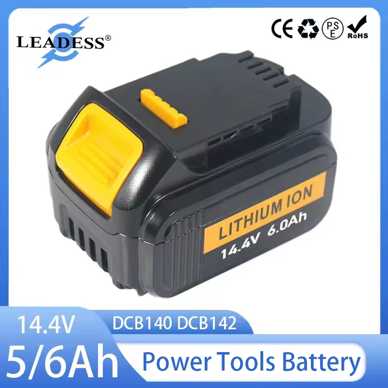 DCB140 Lithium Battery for Dewalt 14.4V 6Ah Rechargeable Batteries Power Tools DCB142 DCD735L2 DCF835C2 DCF835L2 DCL030 DCB140