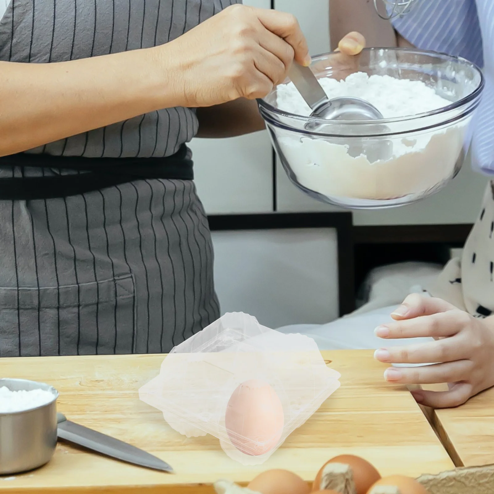 

6pcs Goose Packaging Box Clear Plastic Egg Carton Reusable Stackable Storage Container For Refrigerator Organizer Large Egg