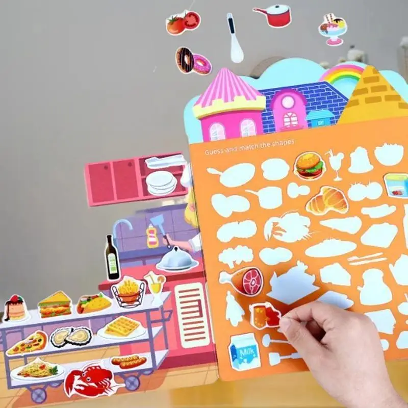 Herbruikbare draagbare DIY Jelly Sticker Busy Book met meerdere thema's voor kinderen.