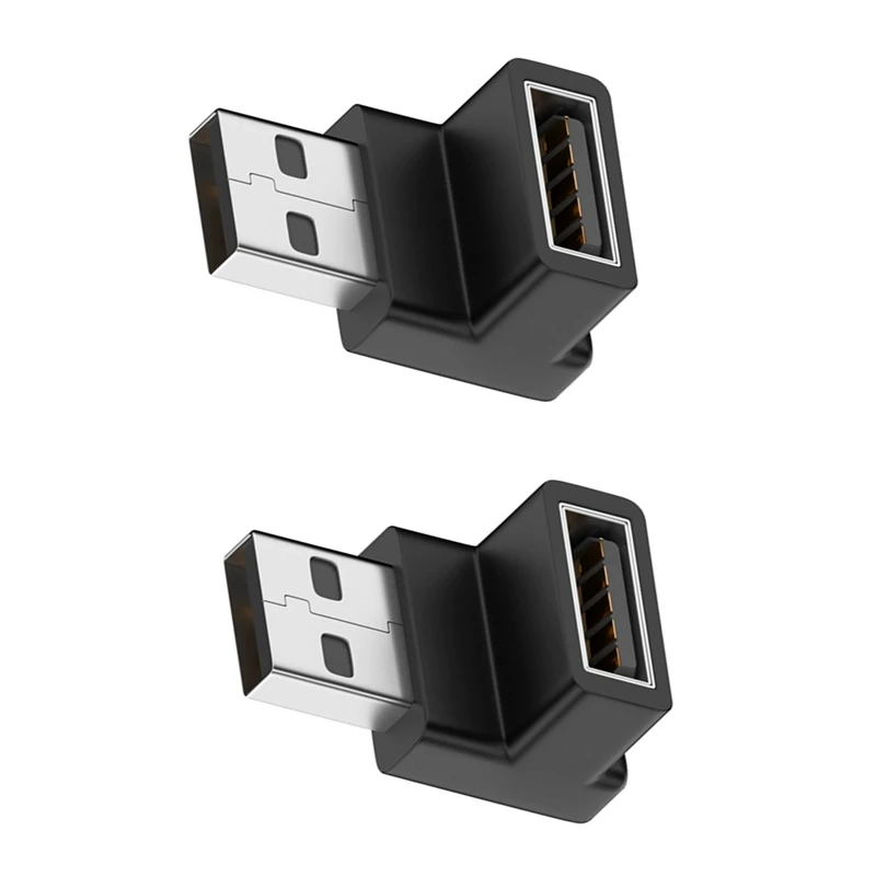 2Pcs USB 3.0 Male to Female Right Angle Extension Adapter Reverse New Arrivals in Stock