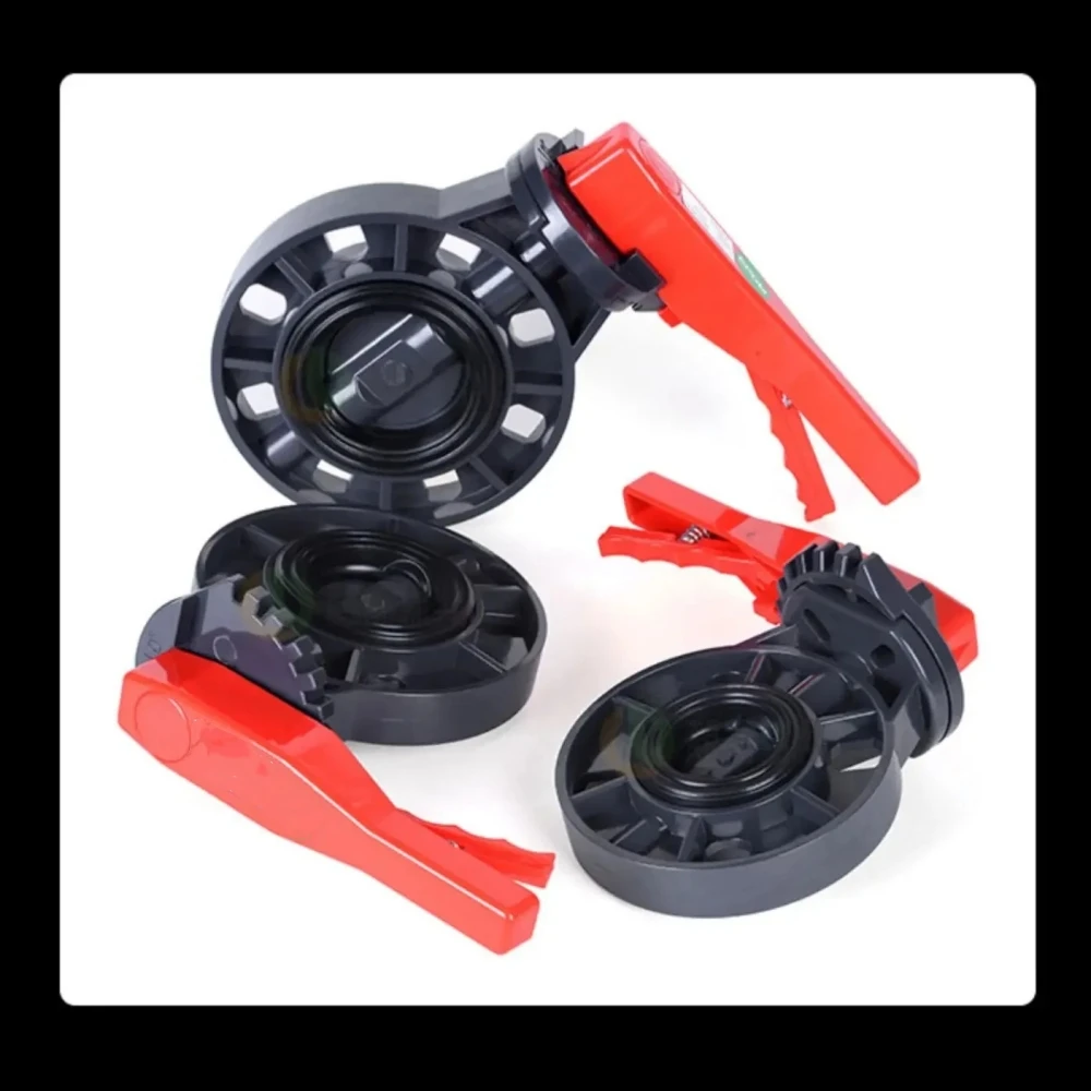 

PVC Handle Butterfly Valve 63/75/90/110mm Garden Agricultural Irrigation Manual Clamp Valve Acid Alkali Resistant Pipeline Valve