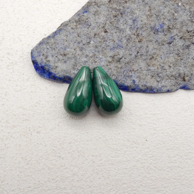 Natural Stone Water Drop Earrings For Women, Handmade Malachite Earrings, Party Gifts,DIY Jewelry, 22x12mm,12g