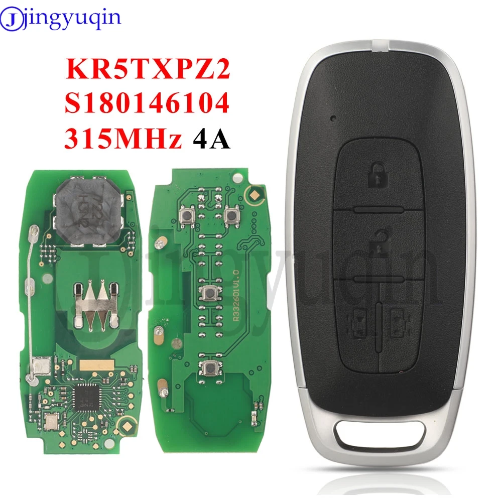 

jingyuqin S180146104 4A 315Mhz 4Button For Nissan Rogue Kicks Versa Ariya Pathfinder Xtrail 2023 Keyless Car Remote Key KR5TXPZ2