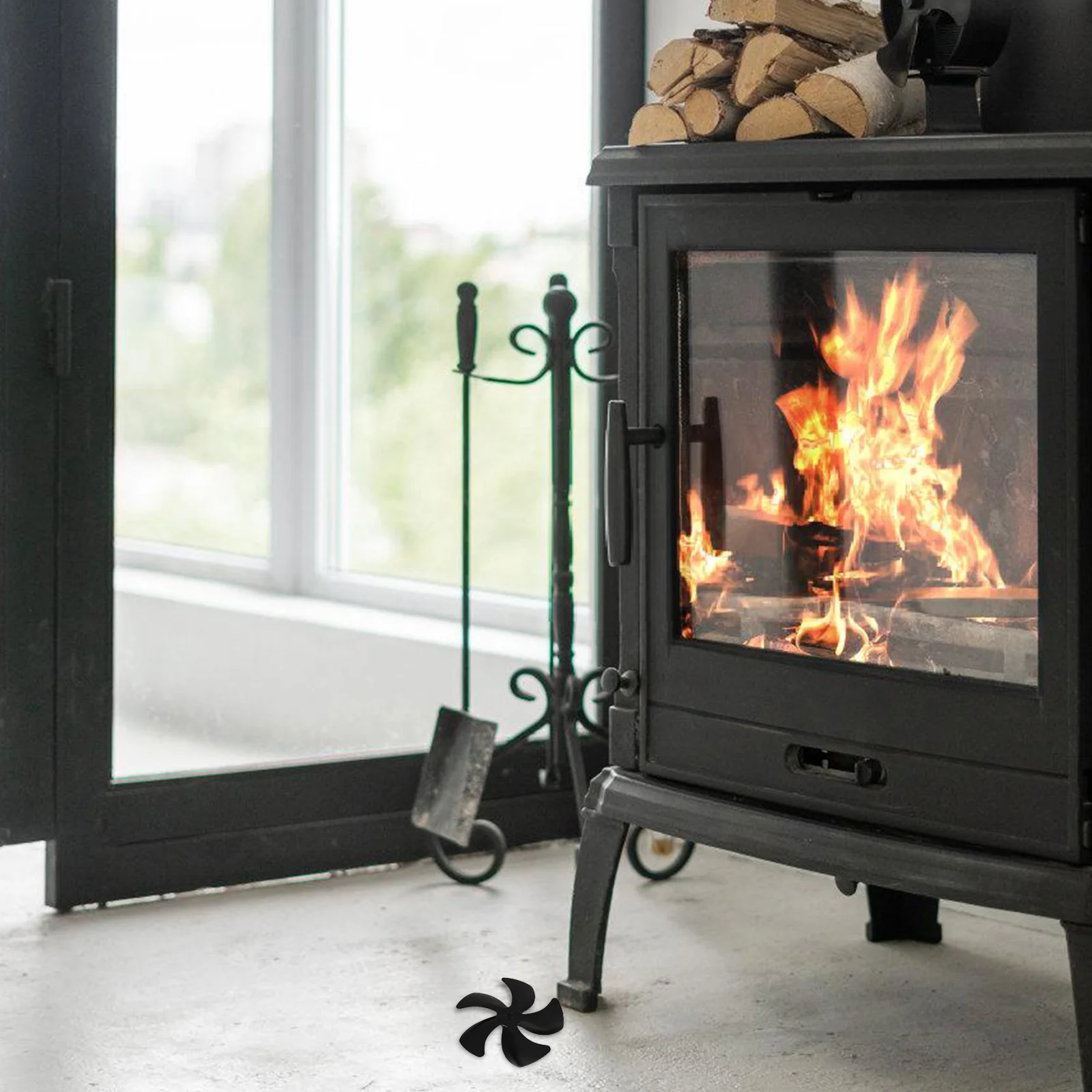 

1pc Wood Stove Accessories Aluminum Fireplace Fan Heat Powered Silent Operation For Wood Burning Stove Enhanced Heat