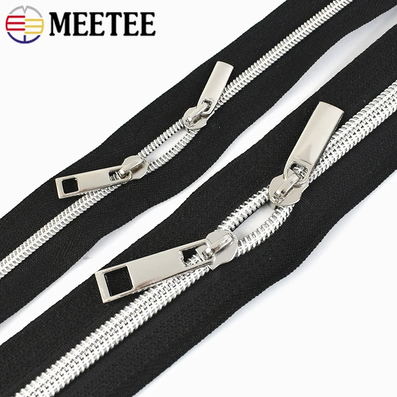 5/10/20Pcs Meetee 3# 5# Zipper Slider Puller for Nylon Zips Bag Jacket Zippers Pull Luggage Clothes Zip Head Repair Accessories