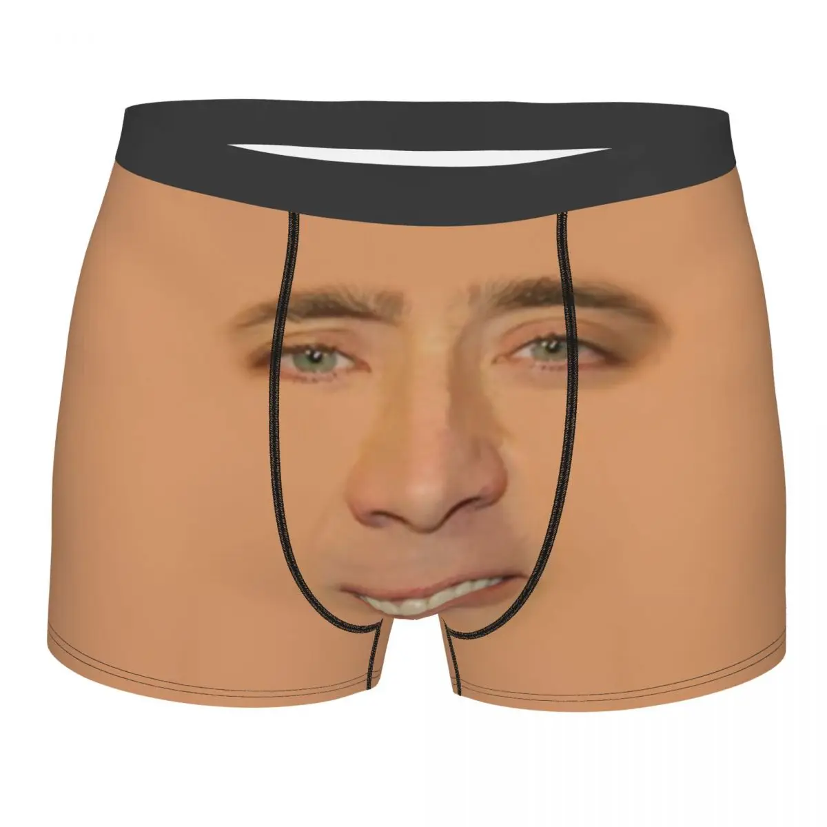 Custom Nicolas Cage Full Face Underwear Men Breathable Funny Meme Boxer Briefs Shorts Panties Soft Underpants For Male