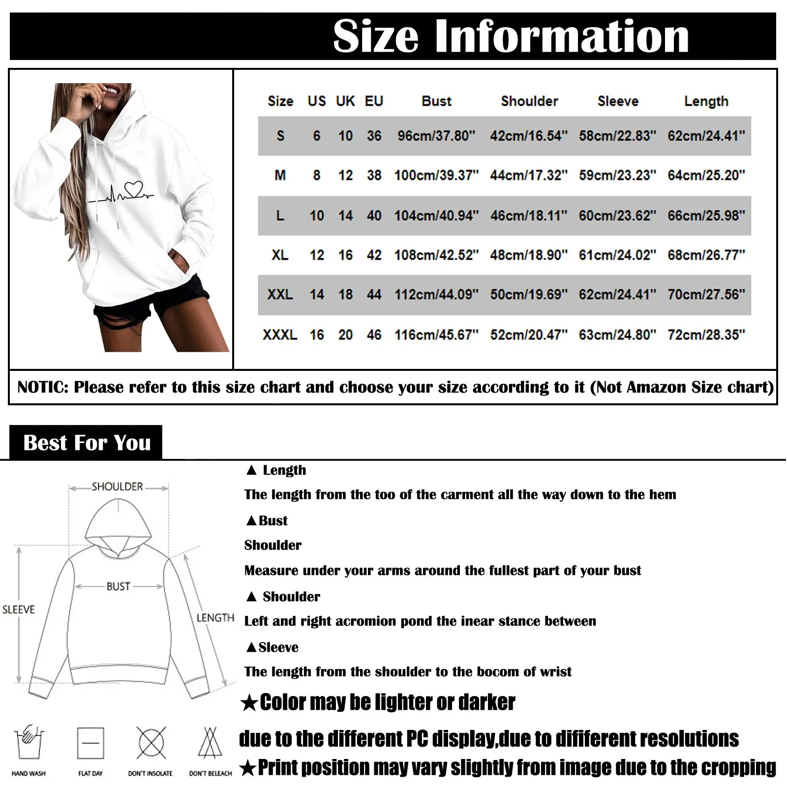 Hoodies for Women Solid Long Sleeve Sports Fun Print Sweatshirts Female Autumn Winter Casual Loose Hooded Sweatshirt