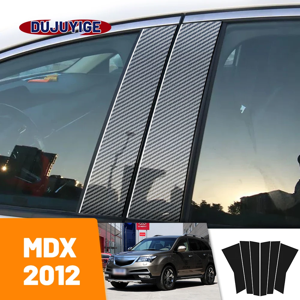 

For Acura MDX 2012 Carbon Fiber Window Door Column Deal B C Pillar Post Cover Trim Sticker