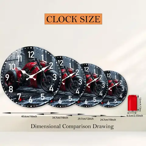 6 best sales Röd väggklocka - №4