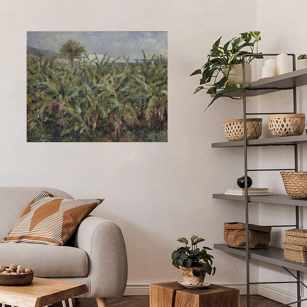 Auguste Renoir Replica Field of Banana Trees Landscape Painting Canvas Print Wall Art Vintage Home Decorations Dropshipping