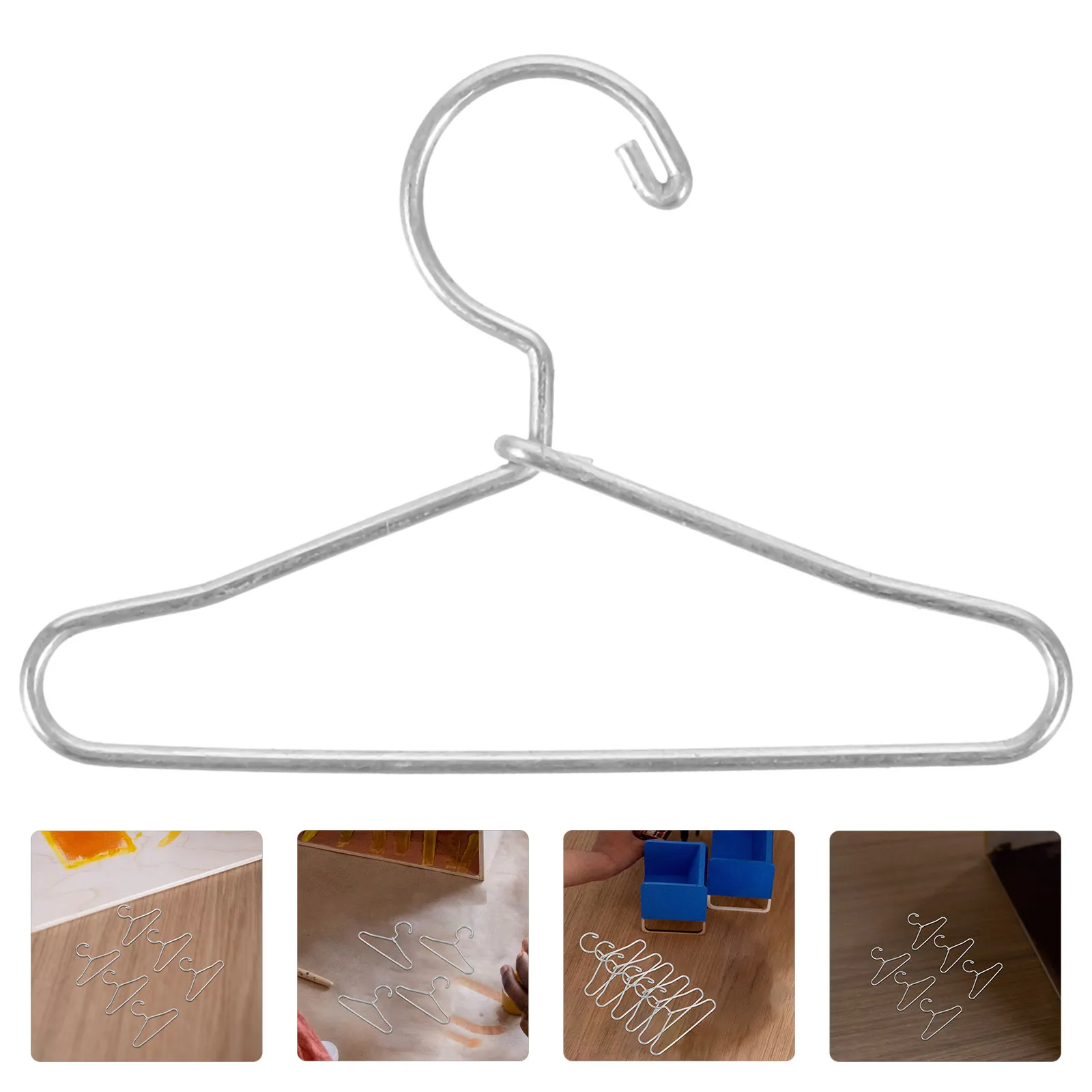 

20Pcs Simulation Mini Hangers Strong Iron Build Realistic Look for Dollhouse Interior Decor Tiny Closet Organization Decorative