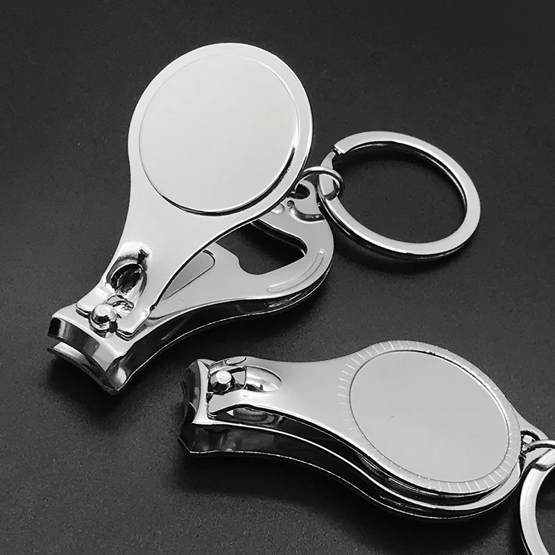 

1 шт., круглый большой сверхмощный брелок из нержавеющей стали, инструмент для ухода за ногтями, резак, триммер, машинка для стрижки с открывалкой для пива