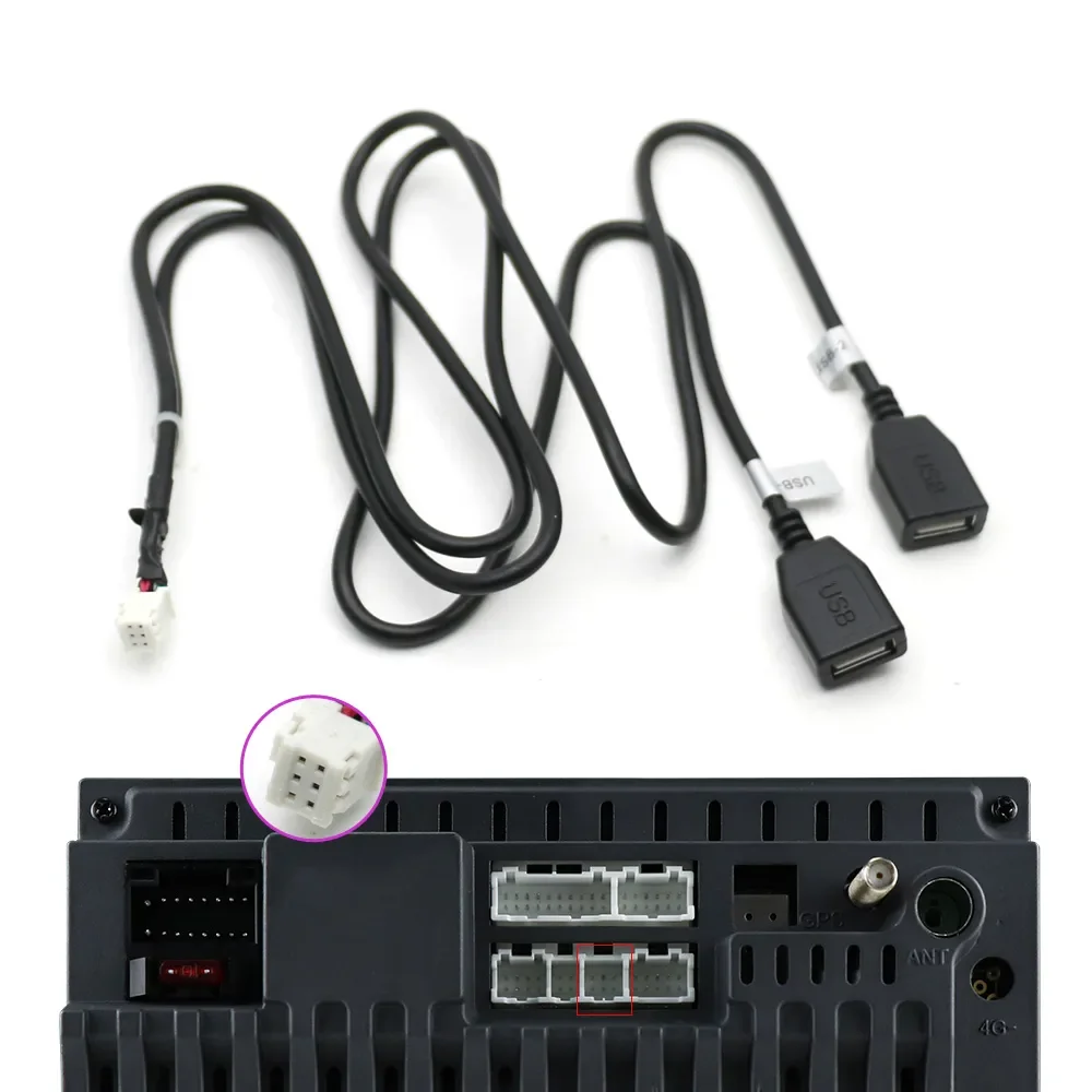 

4 6 Pin Plug Connector USB Interface Cable Adapter for Android Radio Navigation Multimedia Car Player