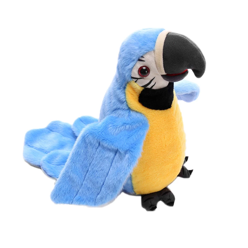 Talking Parrot Talking Parrot Plush Toy Electronic Bird Pet Talking Plush Parrot for Kids Early Education Toy(Blue)