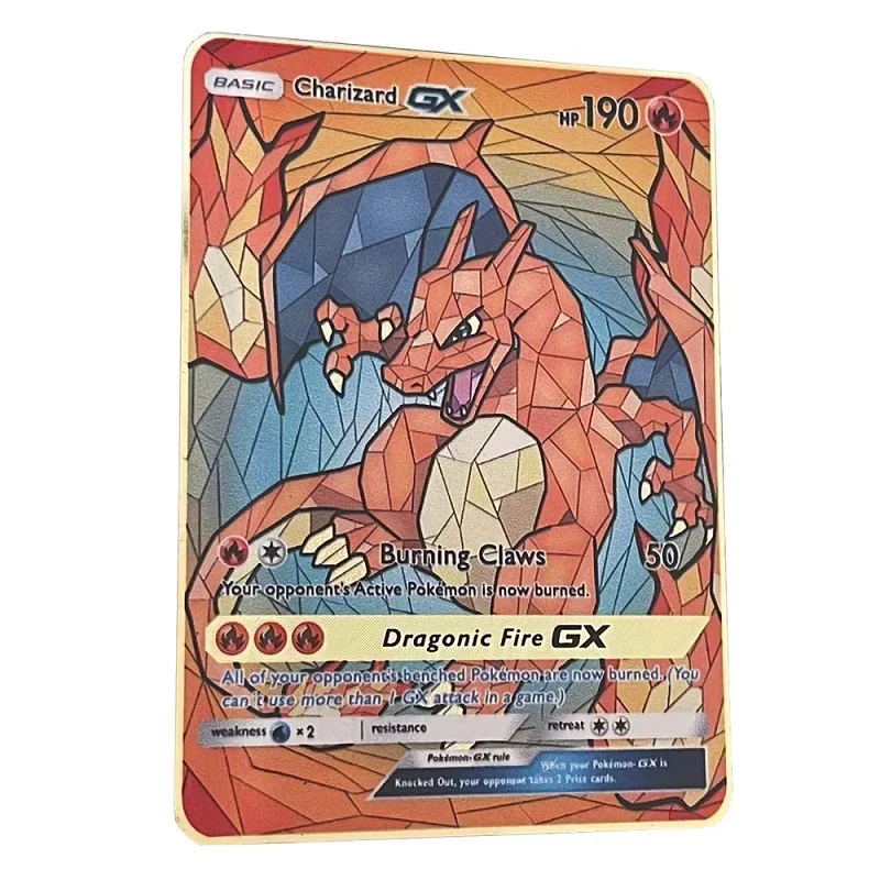 

Pokemon Metal Card 10000 Points Arceus Charizard Super Card Golden English Mewtwo Vmax GX EX Anime Collection Cards Gift★