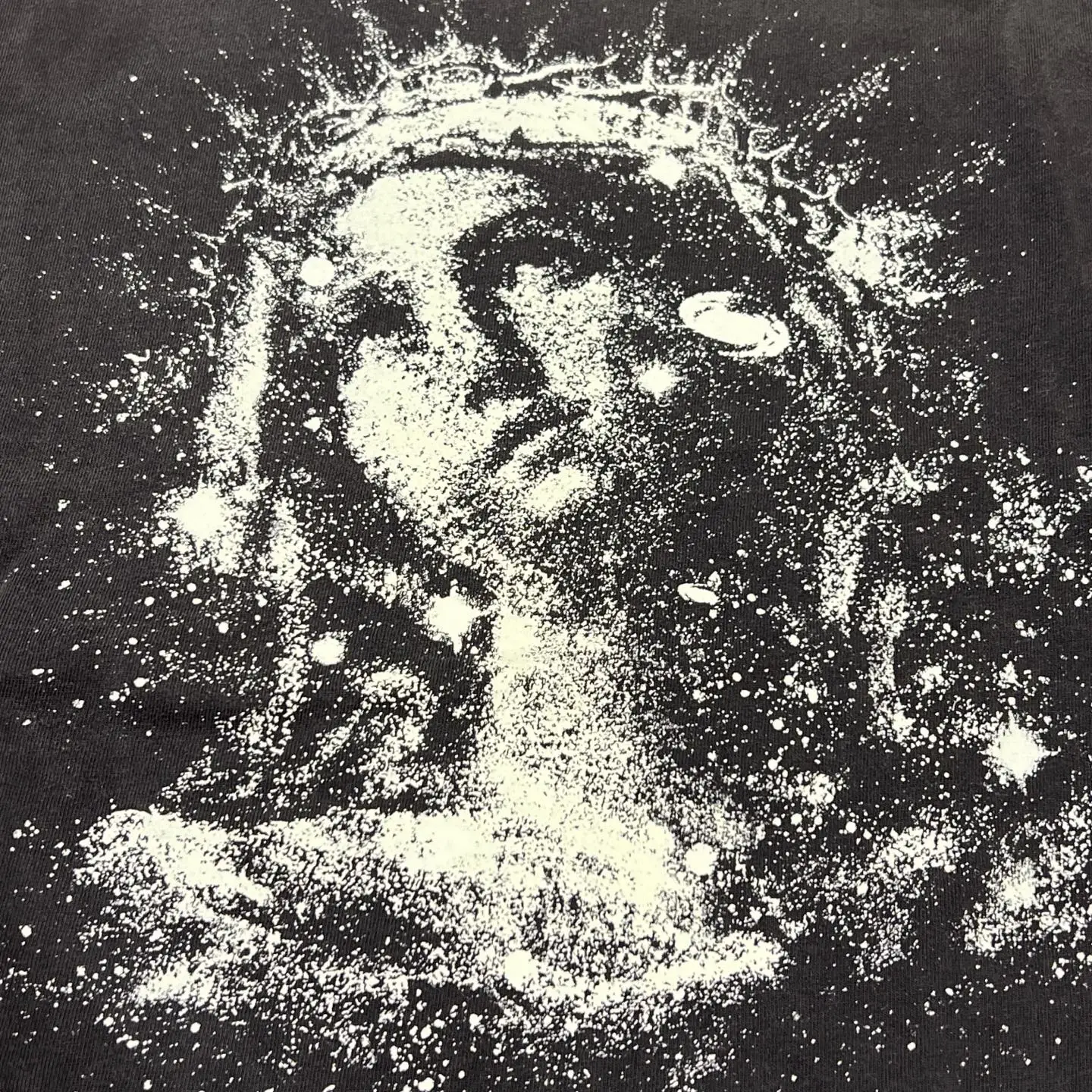2026ss Saint Luminous Mary Printed Women Men T shirts Hiphop Vintage Men Casual Washed Cotton T shirt