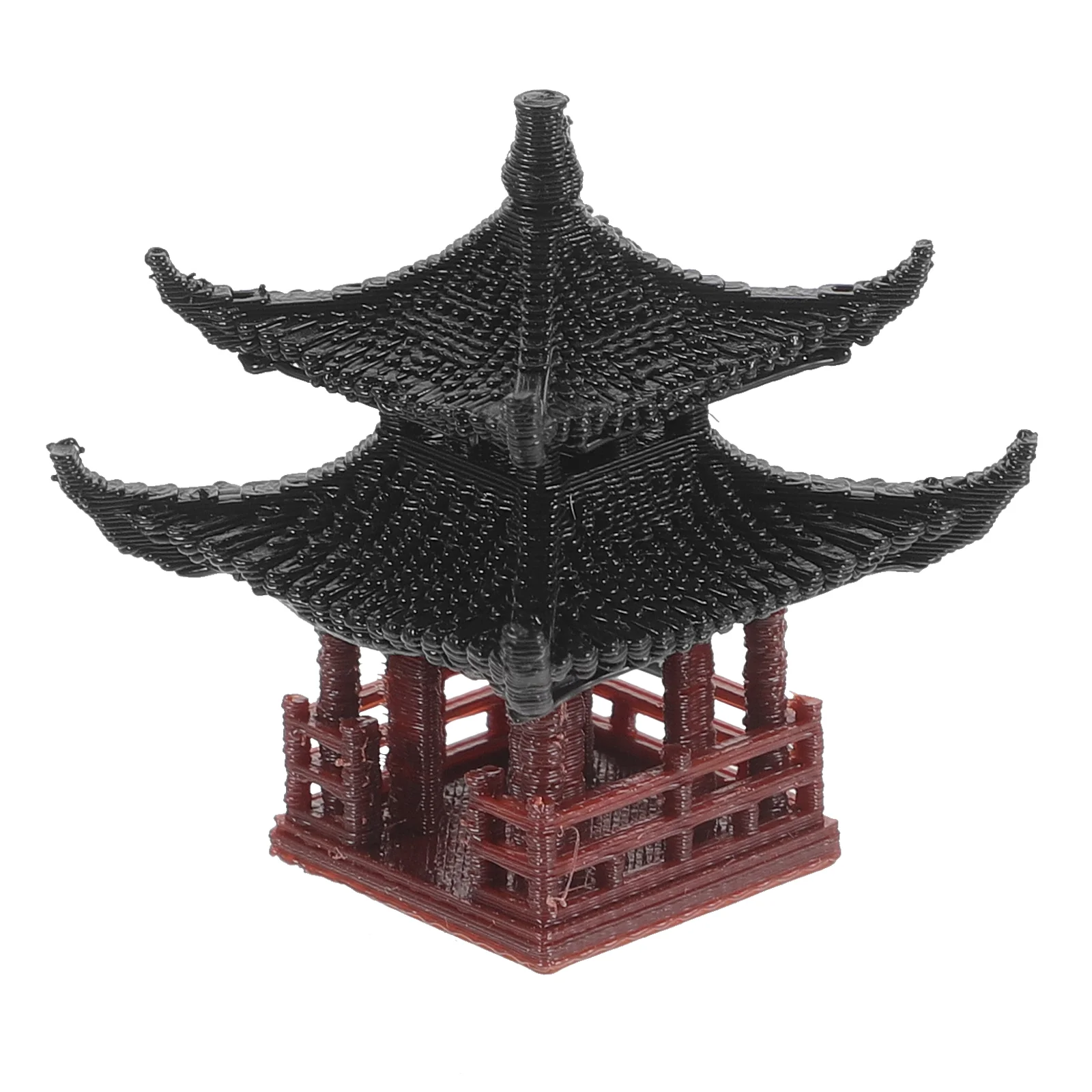 Mini Pagoda Statue Fairy Garden Decor Pavilion Hexagon Asian Flower Vase Aquarium Dollhouse Decor For