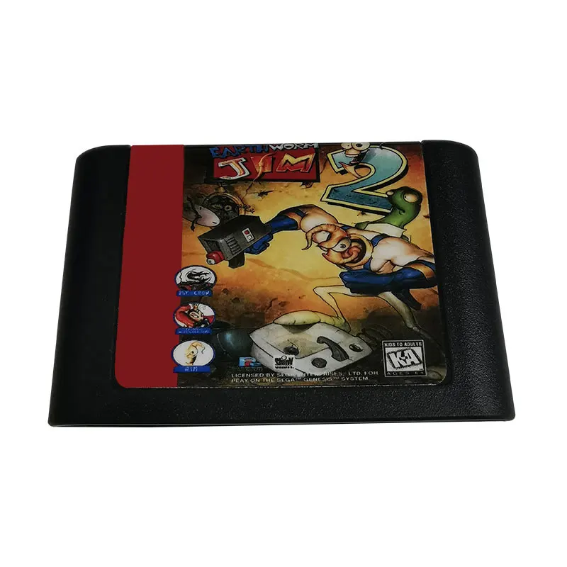 Earthworm jim2  Video Game Card for Sega Megadrive Genesis Game Cartridge