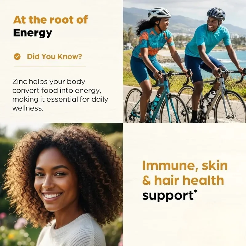 Zinc 30mg Capsules Contain Copper, Selenium, Vitamin D3,B6 ,magnesium ,biotin - Immune, Skin, Hair, and Nail Health Support
