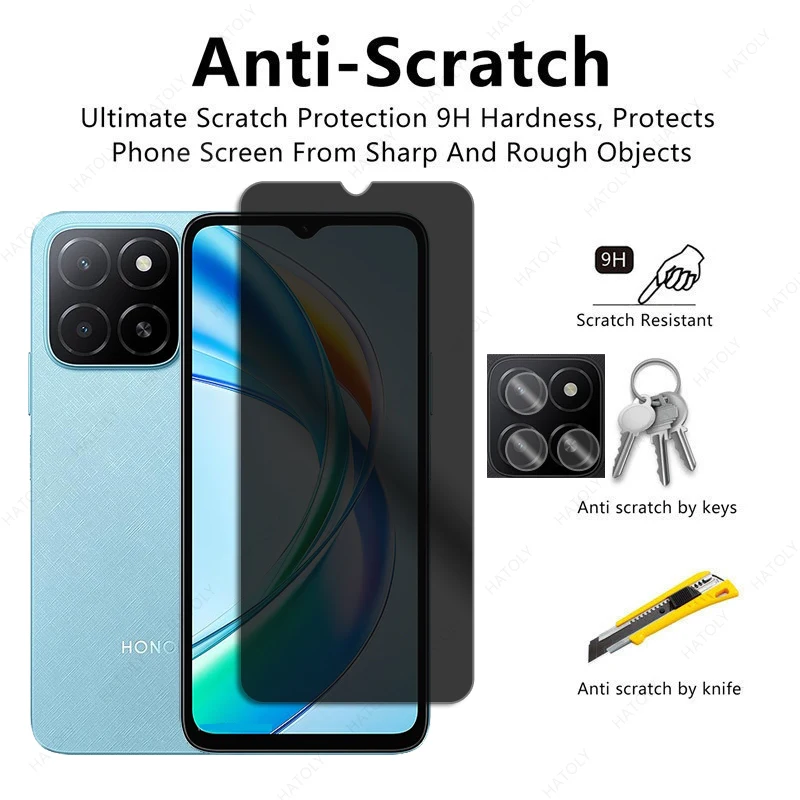 Privacy Screen Protector For Honor X5b Plus Anti Glare Glass For Honor X5b Camera Lens Protector Anti-spy Glass For Honor X5b