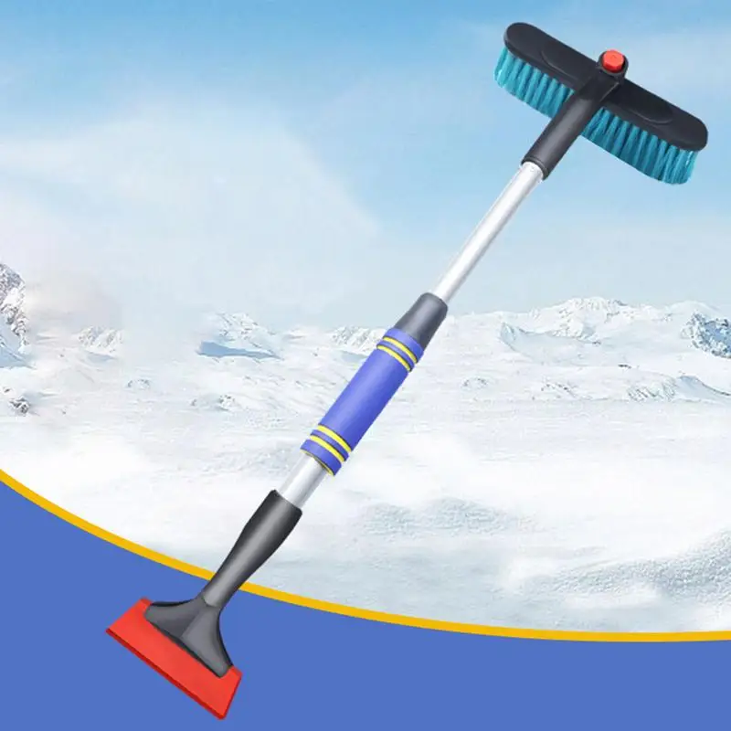 Car Snow Shovel 360 Rotating Detachable Handle Car Snow Removal Windshield Ice Scraper Flexible Snow Ice Scraper Practical Car