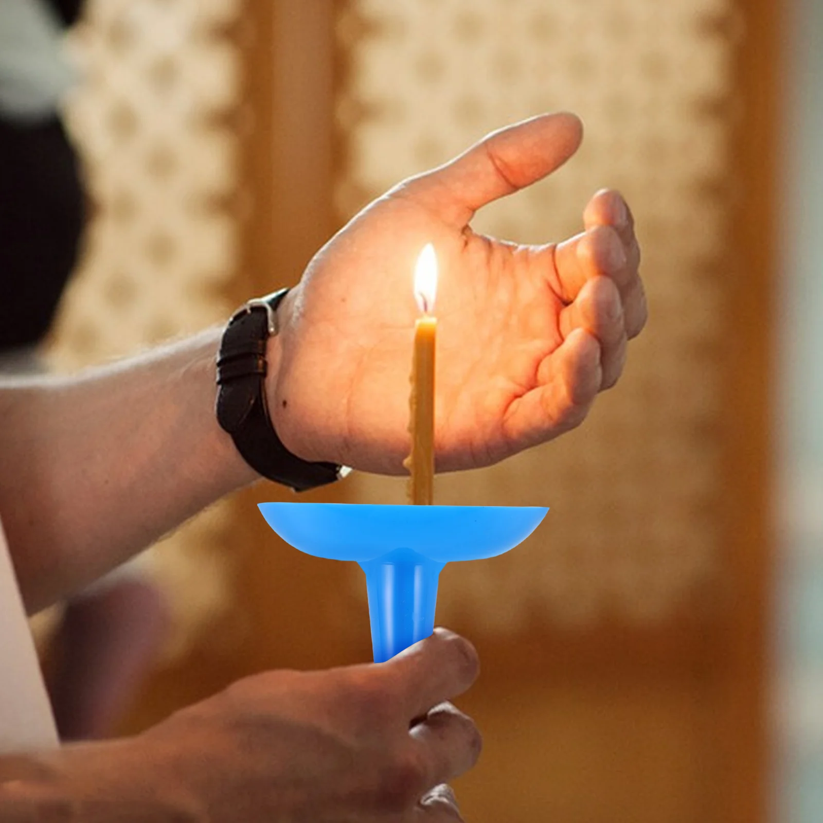 

50Pcs Reusable Plastic Drip Protector Taper Holder for Holiday Memorial Meditation Event Wax Catching Solution