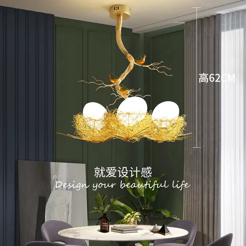 

Nordic Country Style Bird's Nest Chandelier Personality Bar Decoration Net Red Fashion Restaurant Corridor Aisle