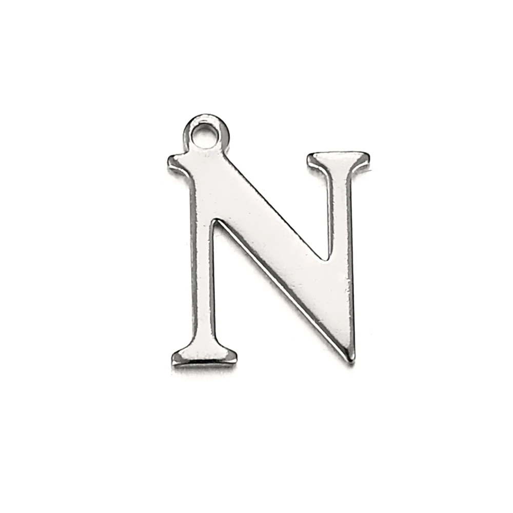 20 stks Rvs Letter Charm Initial Charms Enkele Alfabet Kralen Hangers voor Ketting Sieraden Maken DIY Groothandel