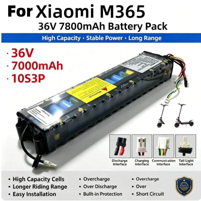 M365 Litium Ion Battery Pack NE1003-H for Xiaomi M365 Electric Scooter with Communication Interface 10S3P 36V 7800mAh