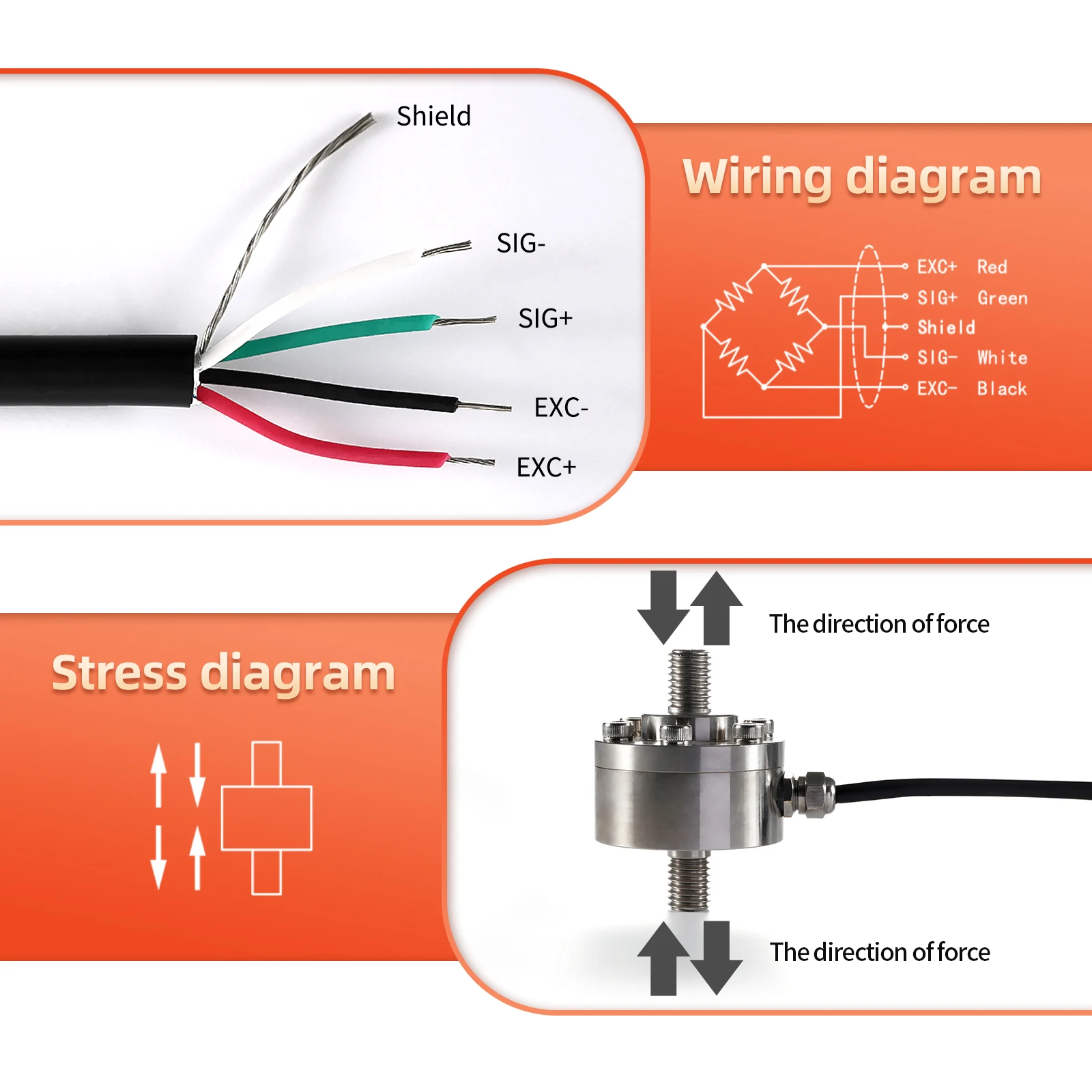 50kg 100kg 200kg 300kg 500kg 1000kg 2000kg loadcell strain gauge miniature tension sensor load cell