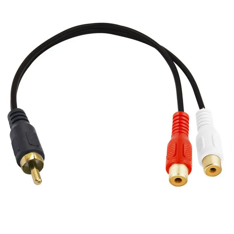 Gold Plated RCA 1/2 Male to Female Lotus Cable TV Set-Top Box 1 Male to 2 Male 1M/F TO 2M/F Audio Cable DVD Connection Cable