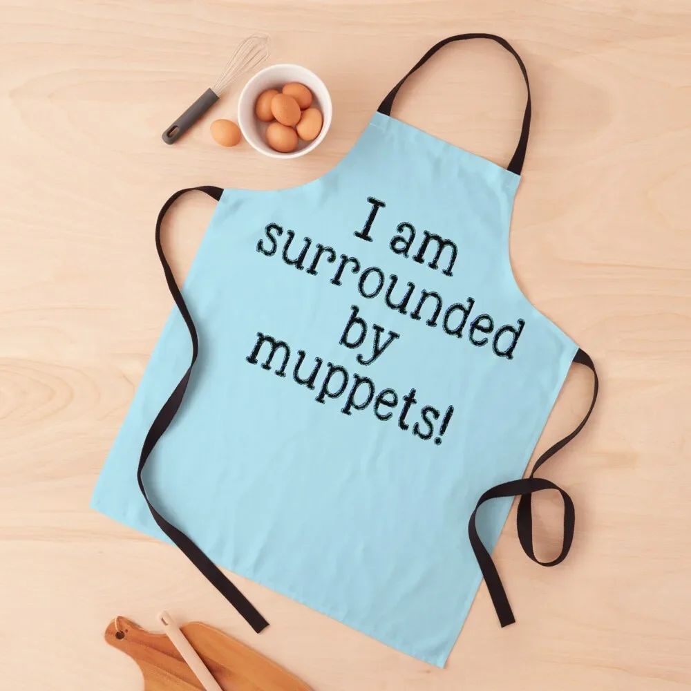 Surrounded By What?! Apron Women's Home Clothes professional hairdresser For Man Haircut Household Items Kitchen Apron