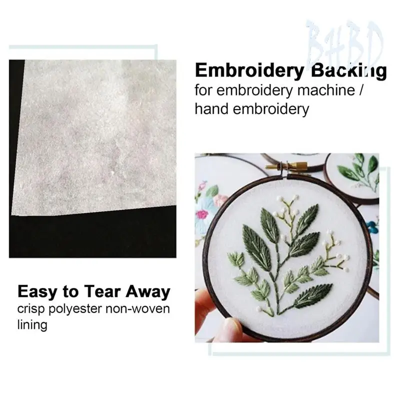 BHBD-Tear Away Stabilizer For Embroidery, 8X8inch 100PCS Precut Embroidery Stabilizers, Embroidery Backing Stabilizer