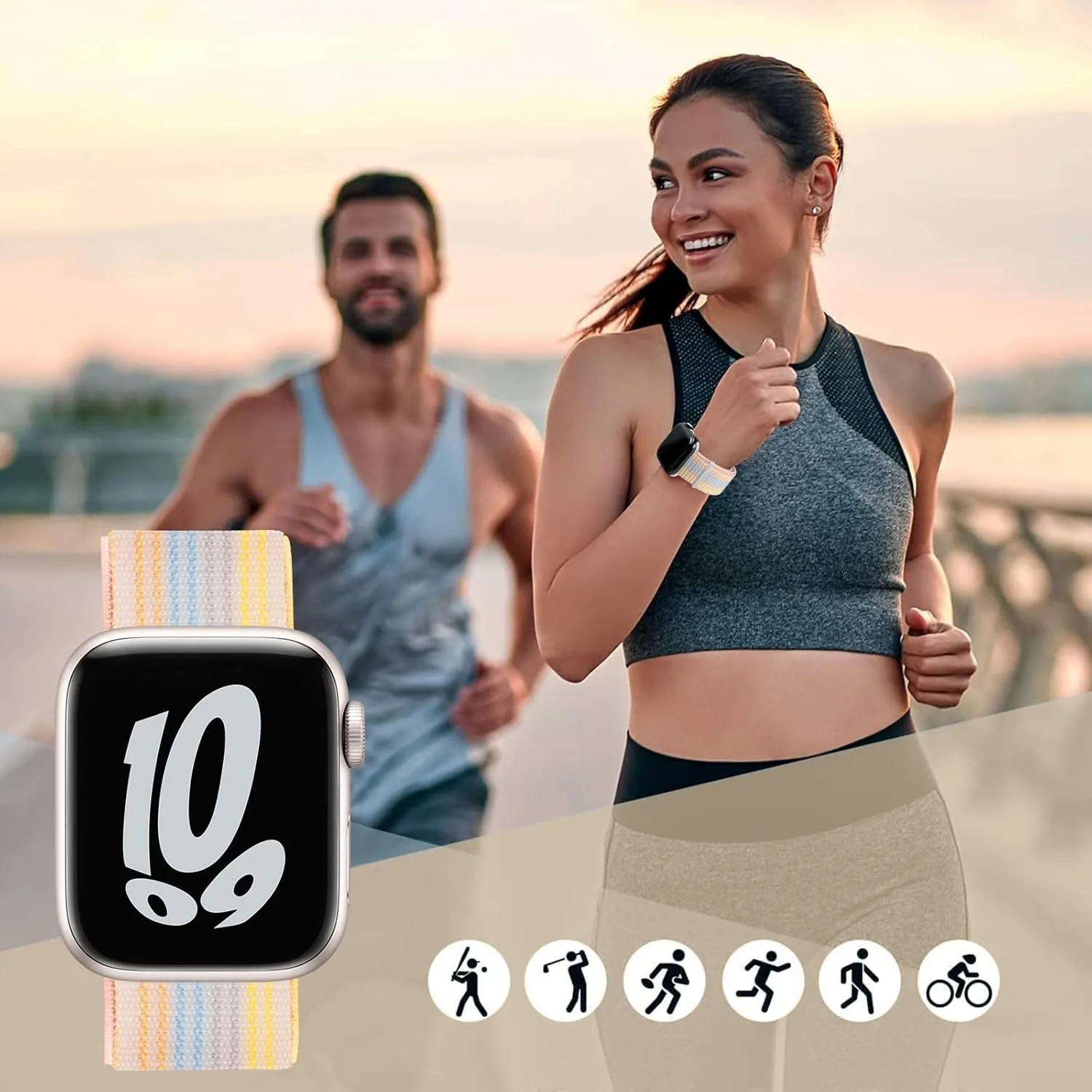 Nylon-Schlaufe für Apple Watch Armband 45mm 44mm 49mm 46mm 42mm 41mm 40mm Correa Armband iWatch Series 12 11 6 Se 7 8 9 10 Ultra Band – Detail 7