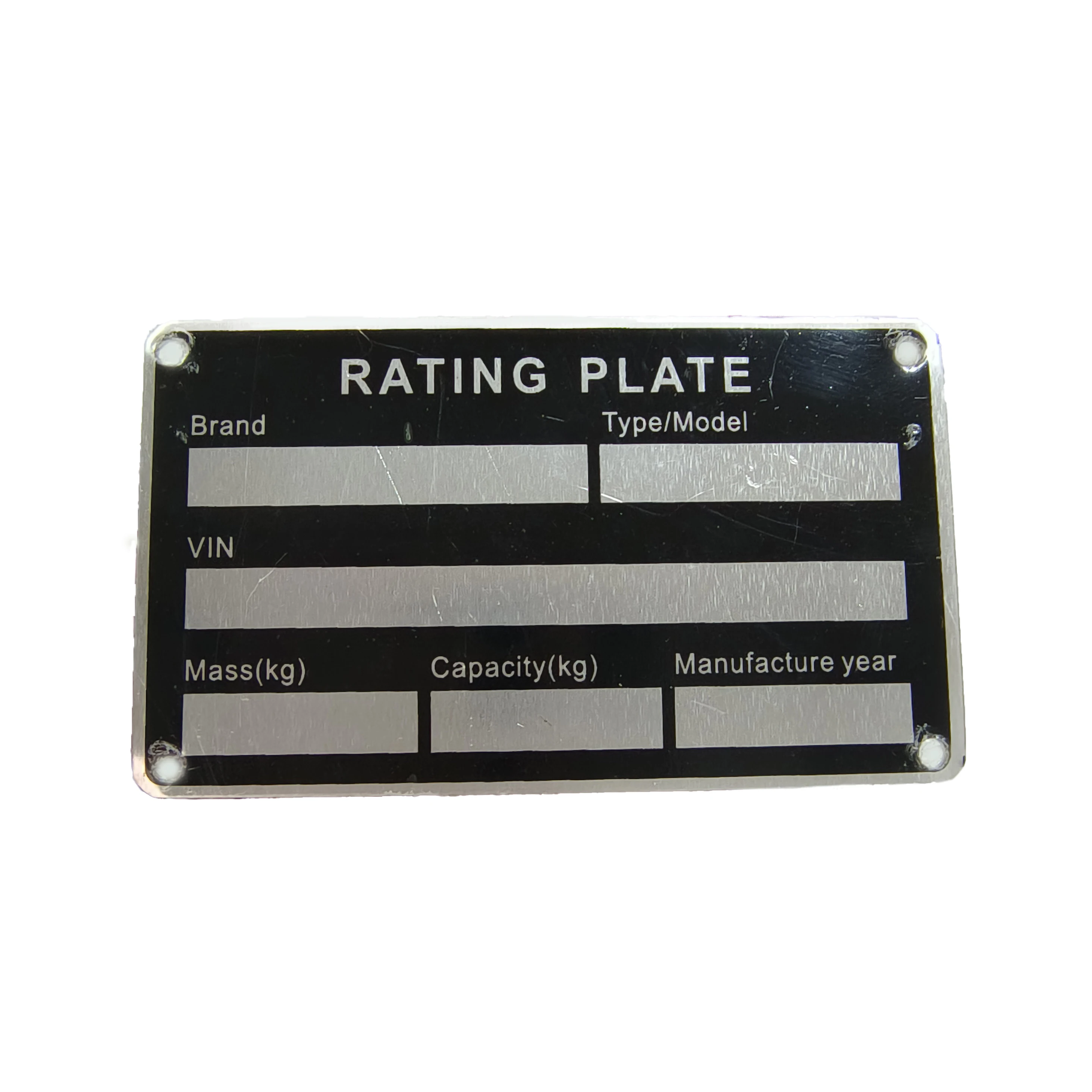 Aluminum Blank or Engraved Trailer VIN & Weight Chassis Plate 85mm x 50mm Identification Number Motorbike Caravan RV Parts Camp