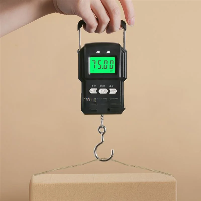 ABKW-Digital Hintergrundbeleuchtung Fisch Hängen Haken Skala 75Kg/10G Maßband Tragbare Digital Waage Mit 1M Lineal