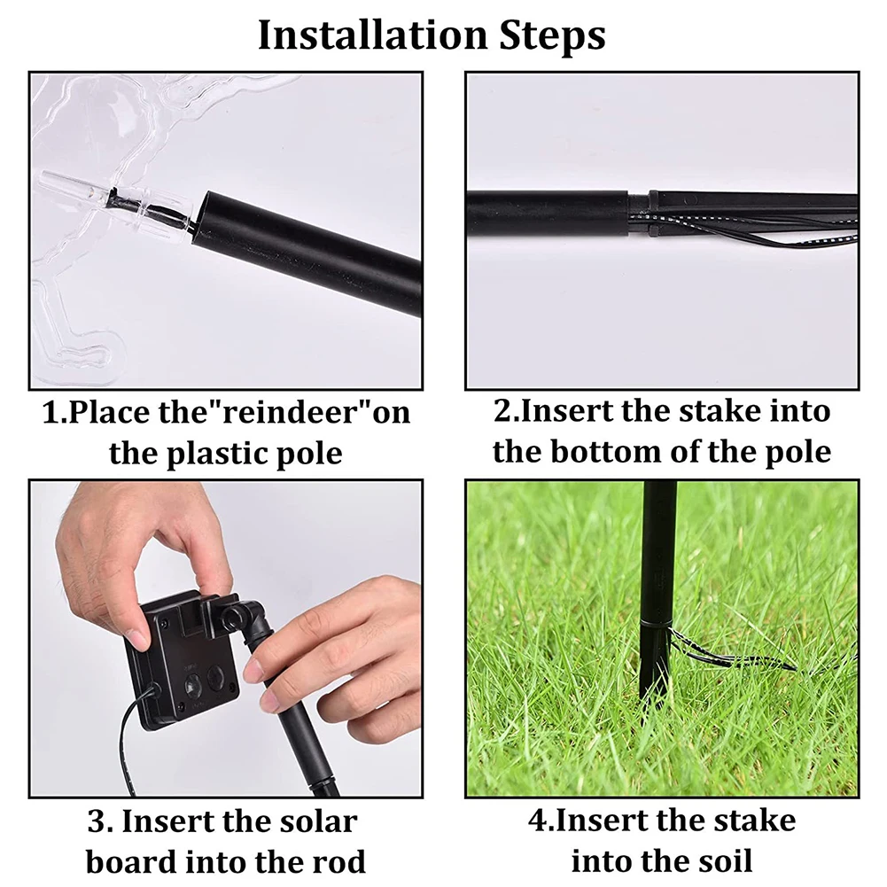 Фонарики на солнечной батарее, садовые уличные водонепроницаемые светильники на колышке с питанием от солнечной энергии, Рождественское украшение для двора, патио, сада, дорожек
