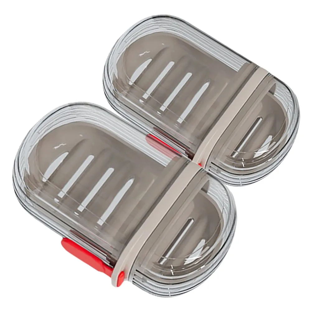 

2pcs Double Layer Drain Soap Box Portable Travel Container For Wet Dry Separation Holder Bathroom Shower Outdoor Use