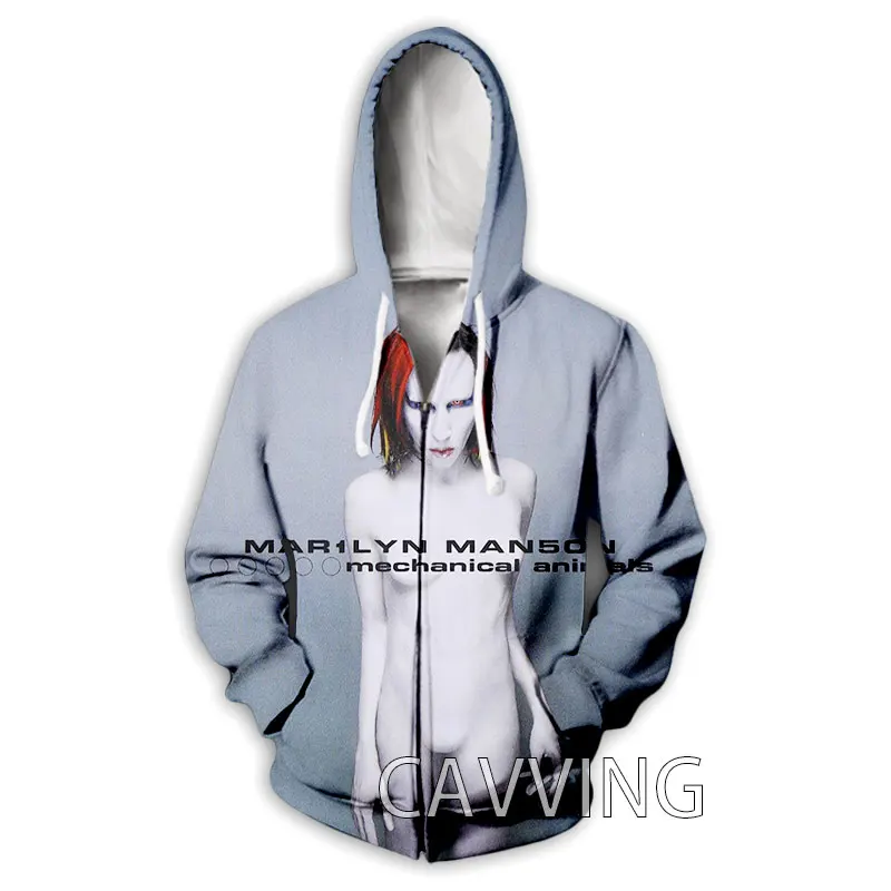 New Fashion 3D Print  Marilyn Manson  Zipper Hoodies Zip Up Hooded Sweatshirts Harajuku Hoodie Hip Hop Sweatshirts    Z02