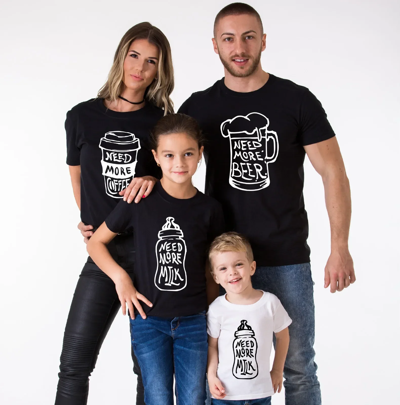 

Matching Family T-Shirts Need More Beer Coffee Milk Mommy Daddy Baby Family Matching Outfits