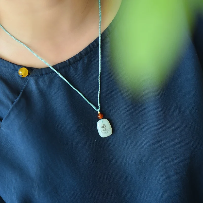 

Exquisite Hetian Jade Buddha Pendant