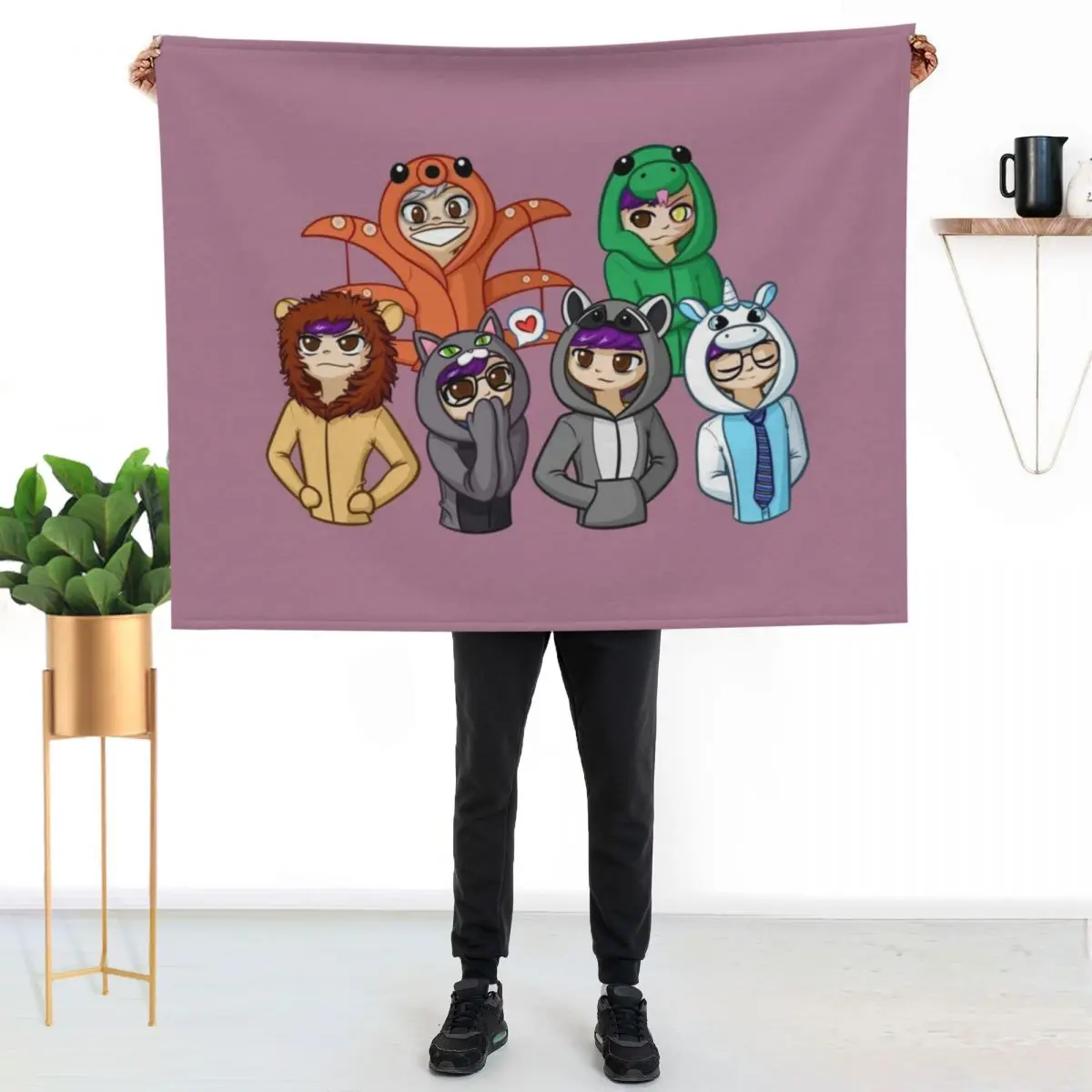 Sanders Sides Onesies - All Sides Throw Blanket Vintage Bed linens Soft Sofa Quilt Furry Blankets
